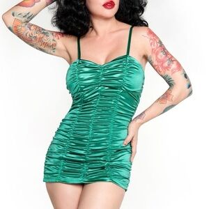 RARE Pinup Couture Green Marilyn Swimsuit SMALL